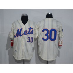 MLB New York Mets 30 Michael Conforto 1969 Cream Throwback Men Jersey