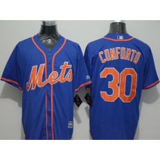 MLB New York Mets 30 Michael Conforto Blue New Cool Base Alternate Home Stitched Men Jersey