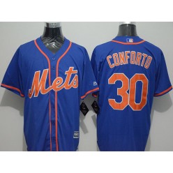 MLB New York Mets 30 Michael Conforto Blue New Cool Base Alternate Home Stitched Men Jersey
