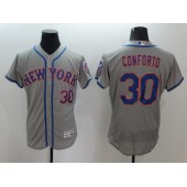 MLB New York Mets 30 Michael Conforto Gray Road 2016 Flexbase Majestic Baseball Men Jersey