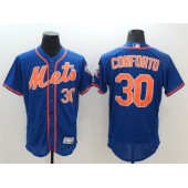MLB New York Mets 30 Michael Conforto Retired Blue With Orange 2016 Flexbase Majestic Baseball Men Jersey