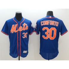 MLB New York Mets 30 Michael Conforto Retired Blue With Orange 2016 Flexbase Majestic Baseball Men Jersey