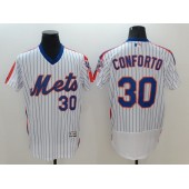 MLB New York Mets 30 Michael Conforto White Pullover 2016 Flexbase Majestic Baseball Men Jersey