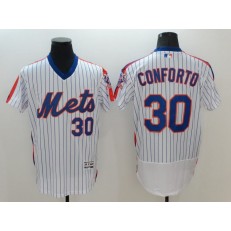 MLB New York Mets 30 Michael Conforto White Pullover 2016 Flexbase Majestic Baseball Men Jersey