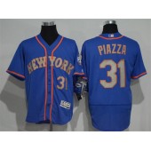 MLB New York Mets 31 Mike Piazza Blue With Gray 2016 Flexbase Majestic Baseball Men Jersey