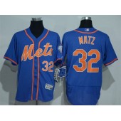 MLB New York Mets 32 Steven Matz Blue With Orange 2016 Flexbase Majestic Baseball Men Jersey