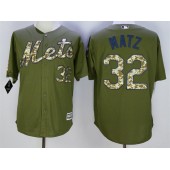MLB New York Mets 32 Steven Matz Green Salute To Service Majestic Baseball Men Jersey