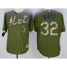MLB New York Mets 32 Steven Matz Green Salute To Service Majestic Baseball Men Jersey