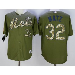 MLB New York Mets 32 Steven Matz Green Salute To Service Majestic Baseball Men Jersey