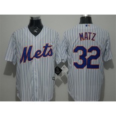 MLB New York Mets 32 Steven Matz White Blue Strip New Cool Base Stitched Men Jersey