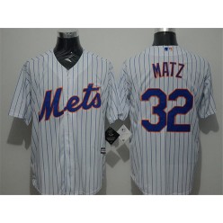 MLB New York Mets 32 Steven Matz White Blue Strip New Cool Base Stitched Men Jersey