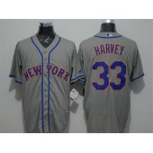 MLB New York Mets 33 Matt Harvey Grey New Cool Base Men Jersey