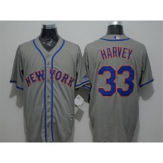 MLB New York Mets 33 Matt Harvey Grey New Cool Base Men Jersey