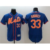 MLB New York Mets 33 Matt Harvey Retired Blue With Orange 2016 Flexbase Majestic Baseball Men Jersey