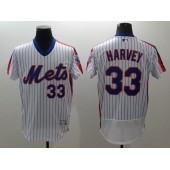 MLB New York Mets 33 Matt Harvey White Pullover 2016 Flexbase Majestic Baseball Men Jersey
