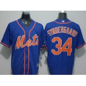 MLB New York Mets 34 Noah Syndergaard Blue New Cool Base Alternate Home Stitched Men Jersey
