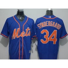 MLB New York Mets 34 Noah Syndergaard Blue New Cool Base Alternate Home Stitched Men Jersey