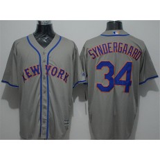 MLB New York Mets 34 Noah Syndergaard Grey New Cool Base Men Jersey