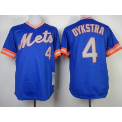 MLB New York Mets 4 Lenny Dykstra 1983 Blue Throwback Men Jersey