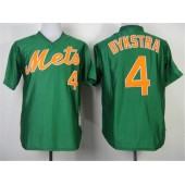 MLB New York Mets 4 Lenny Dykstra 1985 Green Throwback Men Jersey