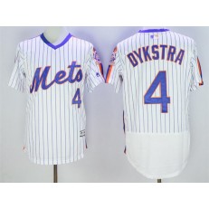 MLB New York Mets 4 Lenny Dykstra Retired White Pullover 2016 Flexbase Majestic Baseball Men Jersey
