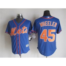 MLB New York Mets 45 Zack Wheeler Blue Cool Base WMr. Met Patch Baseball Men Jersey