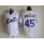 MLB New York Mets 45 Zack Wheeler Home White Pinstripe 2015 Cool Base Men Jersey