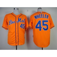 MLB New York Mets 45 Zack Wheeler Los Orange Men Jersey
