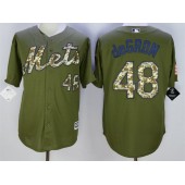 MLB New York Mets 48 Jacob DeGrom Green Salute To Service Majestic Baseball Men Jersey