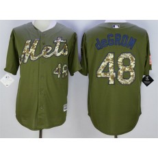 MLB New York Mets 48 Jacob DeGrom Green Salute To Service Majestic Baseball Men Jersey