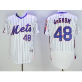 MLB New York Mets 48 Jacob DeGrom Retired White Pullover 2016 Flexbase Majestic Baseball Men Jersey