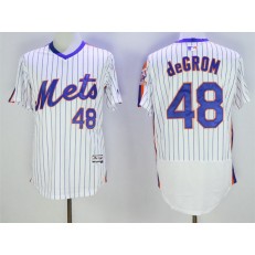 MLB New York Mets 48 Jacob DeGrom Retired White Pullover 2016 Flexbase Majestic Baseball Men Jersey