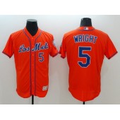 MLB New York Mets 5 David Wright Retired Los Orange 2016 Flexbase Majestic Baseball Men Jersey