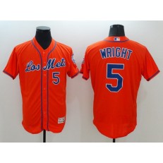 MLB New York Mets 5 David Wright Retired Los Orange 2016 Flexbase Majestic Baseball Men Jersey