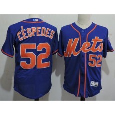MLB New York Mets 52 Yoenis Céspedes Blue With Orange 2016 Flexbase Majestic Baseball Men Jersey