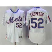 MLB New York Mets 52 Yoenis C&eacute;spedes Retired White Pullover 2016 Flexbase Majestic Baseball Men Jersey