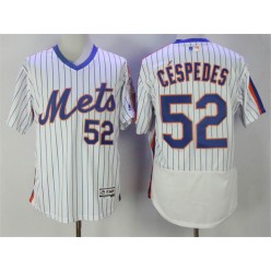 MLB New York Mets 52 Yoenis C&eacute;spedes Retired White Pullover 2016 Flexbase Majestic Baseball Men Jersey