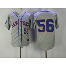 MLB New York Mets 56 Tug McGraw 1965 Gray Wool Throwback Men Jersey