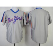 MLB New York Mets Blank 1987 Gray Throwback Men Jersey