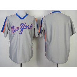 MLB New York Mets Blank 1987 Gray Throwback Men Jersey