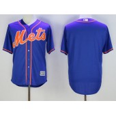 MLB New York Mets Blank Blue Cool Base WMr. Met Patch Baseball Men Jersey