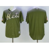 MLB New York Mets Blank Green Salute To Service Majestic Baseball Men Jersey