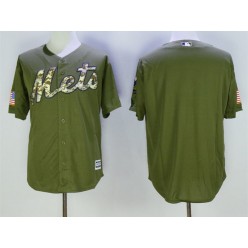 MLB New York Mets Blank Green Salute To Service Majestic Baseball Men Jersey
