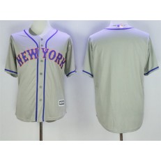 MLB New York Mets Blank Grey New Cool Base Stitched Men Jersey