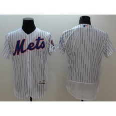 MLB New York Mets Blank Retired White Pinstripe 2016 Flexbase Majestic Baseball Men Jersey