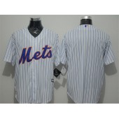 MLB New York Mets Blank White Blue Strip New Cool Base Stitched Men Jersey