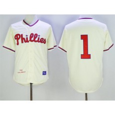 MLB Philadelphia Phillies 1 Chuck Klein 1948 Cream Throwback Stitched Cooperstown Collection Mitchell And Ness Men Jersey