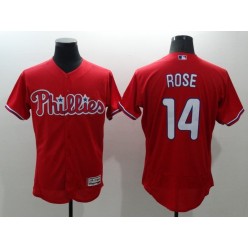 MLB Philadelphia Phillies 14 Pete Rose Red Flexbase Authentic Collection Stitched Men Jersey