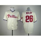 MLB Philadelphia Phillies 26 Chase Utley Cream Cool Base Men Jersey