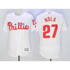 MLB Philadelphia Phillies 27 Aaron Nola White Home 2016 Flexbase Majestic Baseball Men Jersey